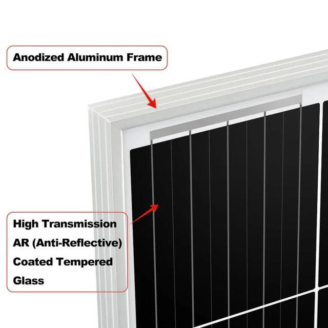 200 Watt Solar Panel | High Efficiency 12V Monocrystalline (19.98% Efficiency) | 25-Year Power Output Warranty