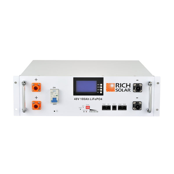 RICH SOLAR | ALPHA 5 | 48V 100Ah LiFePO4 Battery | Premium 48V Server Rack Lithium Battery for Residential, Commercial, Off-Grid | 7,000 Lifetime Cycles