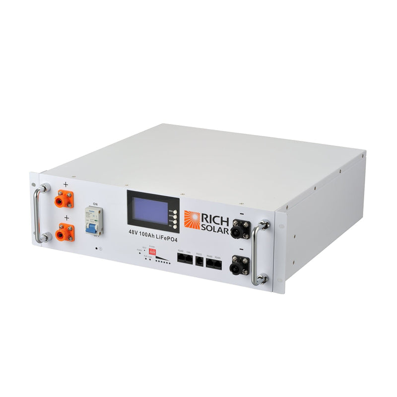 RICH SOLAR | ALPHA 5 | 48V 100Ah LiFePO4 Battery | Premium 48V Server Rack Lithium Battery for Residential, Commercial, Off-Grid | 7,000 Lifetime Cycles