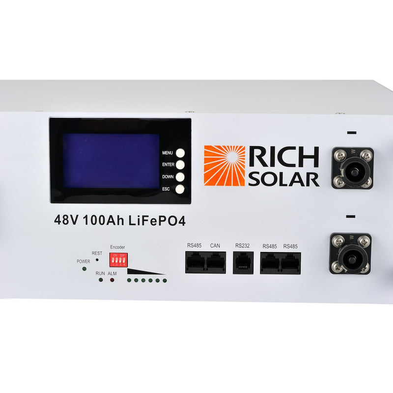 RICH SOLAR | ALPHA 5 | 48V 100Ah LiFePO4 Battery | Premium 48V Server Rack Lithium Battery for Residential, Commercial, Off-Grid | 7,000 Lifetime Cycles