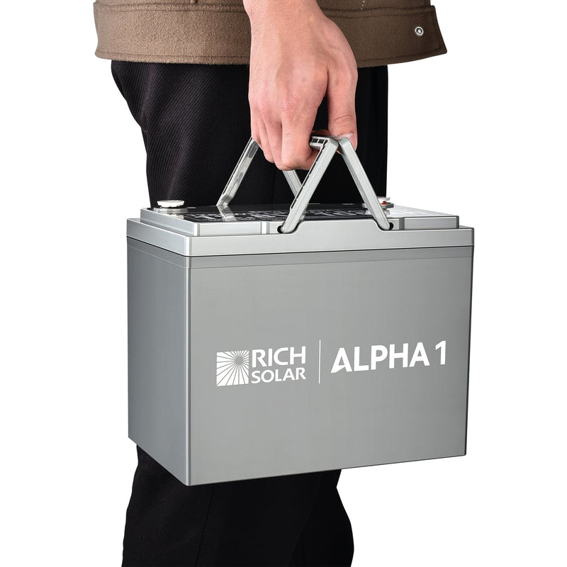 RICH SOLAR ALPHA 1 | 12V 100Ah LiFePO4 Battery | Powerful 12V Lithium Battery for RVs, Trailers, Vans, Boats, Off-Grid | 5,000 Lifetime Cycles | Bluetooth and Internal Heat Technology