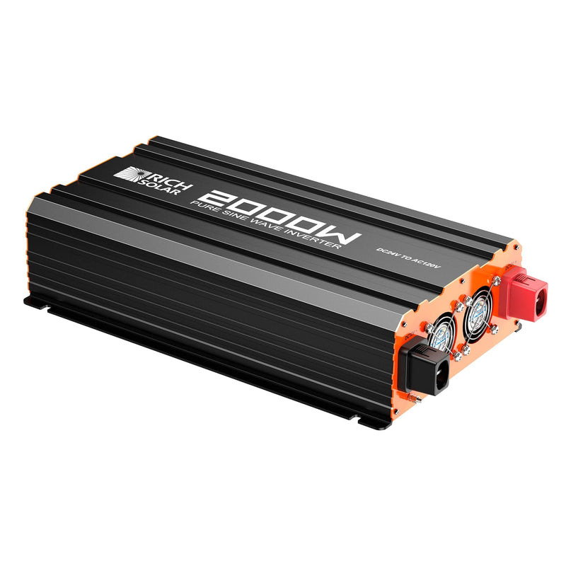 RICH SOLAR NOVA PURE MAX 2K | 2000 Watt (2kW) 24 Volt Industrial Pure Sine Wave Inverter | Premier 2000W 24V Off-Grid Inverter for RVs, Trailers, Campers, Vans, Trucks, Overlanders, Boats | #1 Ranked 24V Pure Sine Wave Inverter