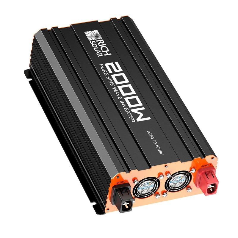 RICH SOLAR NOVA PURE MAX 2K | 2000 Watt (2kW) 24 Volt Industrial Pure Sine Wave Inverter | Premier 2000W 24V Off-Grid Inverter for RVs, Trailers, Campers, Vans, Trucks, Overlanders, Boats | #1 Ranked 24V Pure Sine Wave Inverter