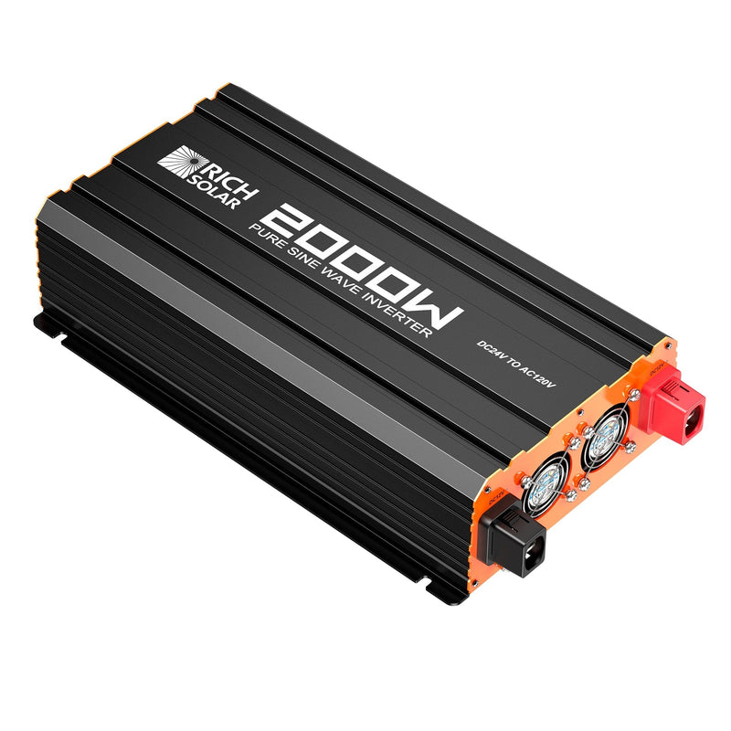 RICH SOLAR NOVA PURE MAX 2K | 2000 Watt (2kW) 24 Volt Industrial Pure Sine Wave Inverter | Premier 2000W 24V Off-Grid Inverter for RVs, Trailers, Campers, Vans, Trucks, Overlanders, Boats | #1 Ranked 24V Pure Sine Wave Inverter