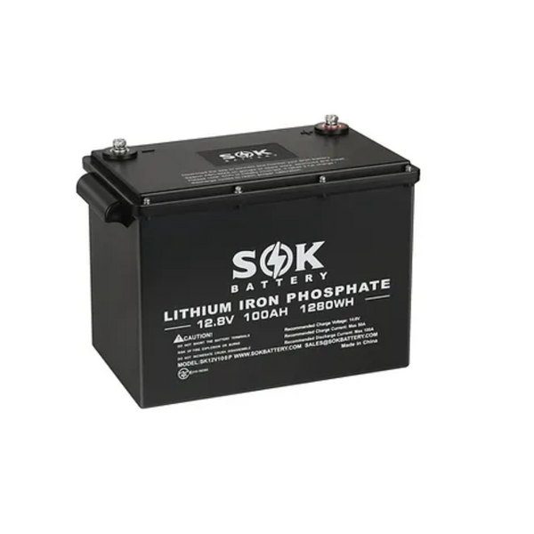 SOK Battery 12V 100Ah LiFePO4 Marine Grade Battery