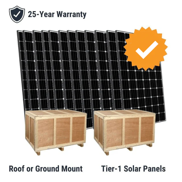 350-550W Tier-1 Monocrystalline Solar Panels | 25-Year Warranty | Choose Your Wattage & # of Panels
