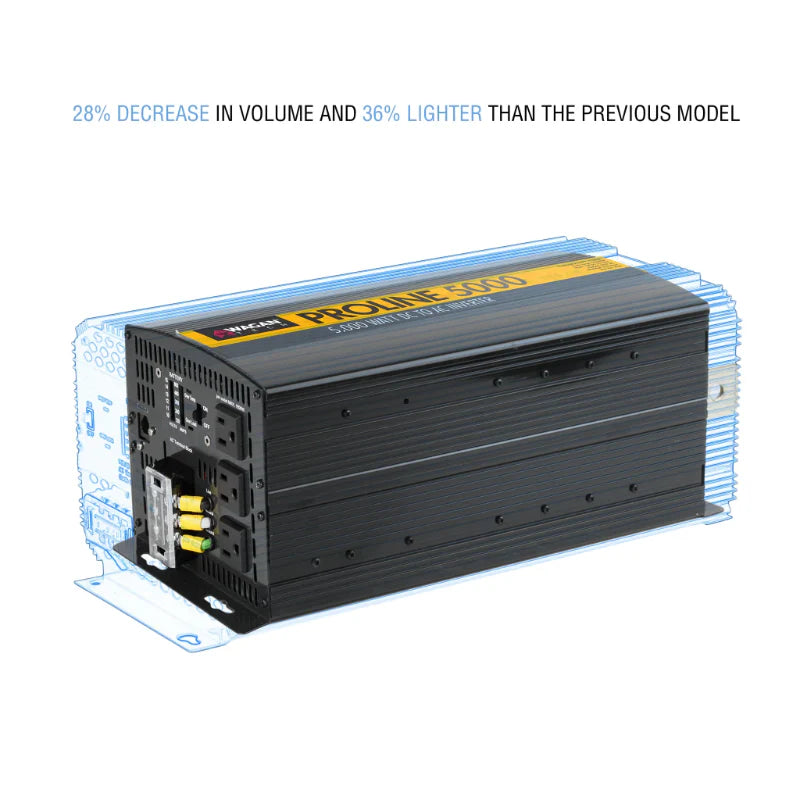 Wagan Tech ProLine™ 5,000 Watt (MSW) Inverter in Black with Remote Included