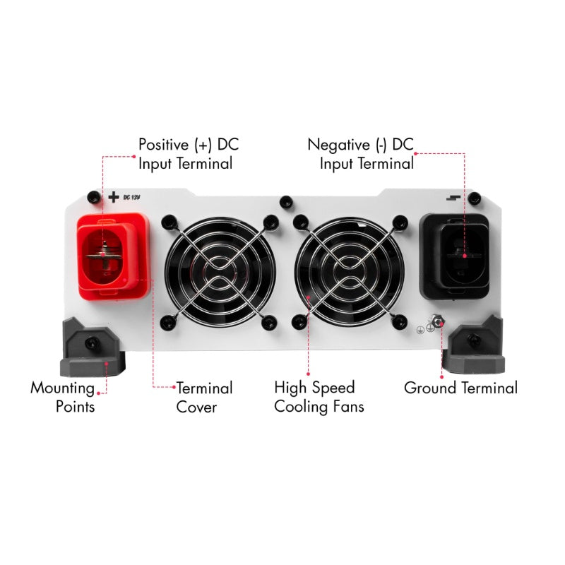 Wagan Tech Pure Line 3000 Watt (PSW) Inverter in Black