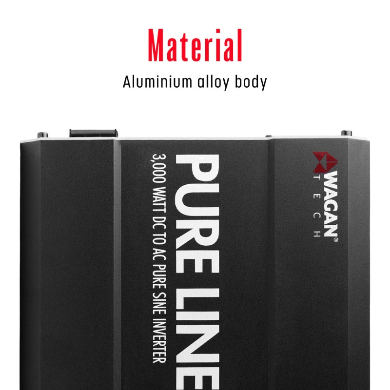 Wagan Tech Pure Line 3000 Watt (PSW) Inverter in Black