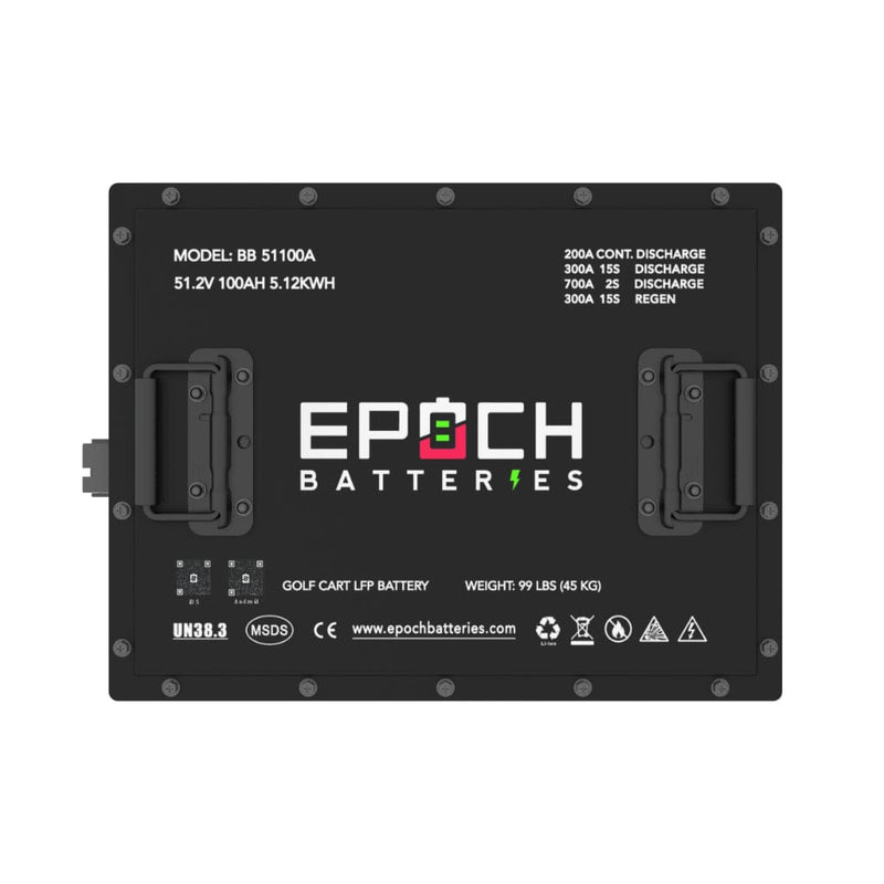Epoch 48V 105Ah LiFePO4 Golf Cart Battery Set | 3500 Cycle | IP67 Rating | BMS