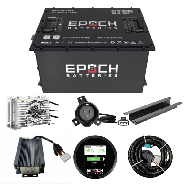 Epoch 48V 105Ah LiFePO4 Golf Cart Battery Set | 3500 Cycle | IP67 Rating | BMS