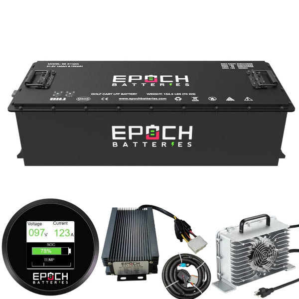 Epoch 48V 160Ah LiFePO4 Golf Cart Battery Set | 3500 Cycle | IP67 Rating | BMS