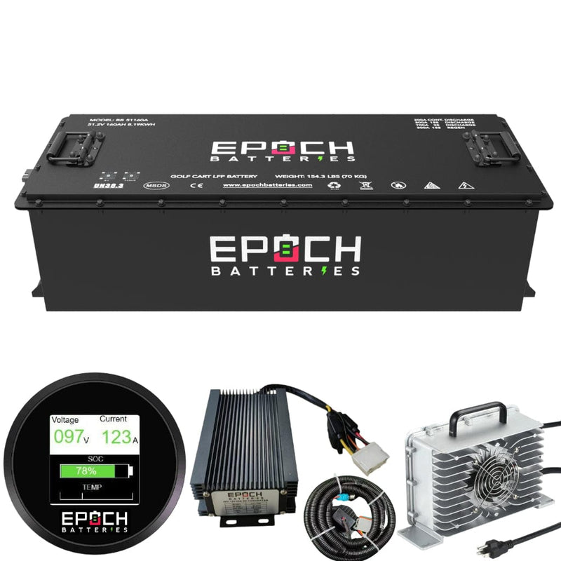 Epoch 48V 160Ah LiFePO4 Golf Cart Battery Set | 3500 Cycle | IP67 Rating | BMS