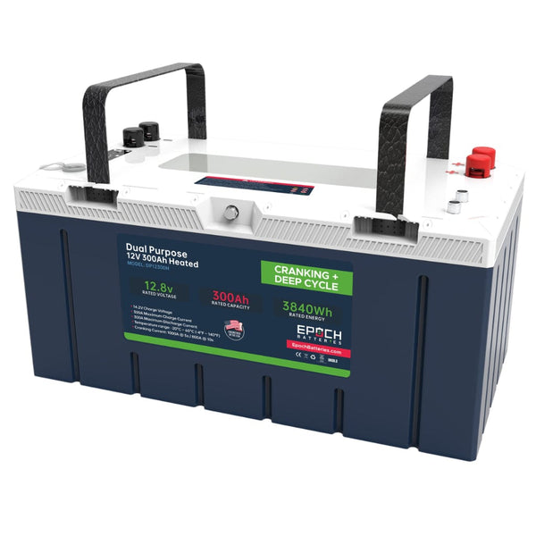 Epoch 12V 300Ah LiFePO4 Dual Purpose Battery | 6000 Cycles | IP67 Rated | Internal Heating