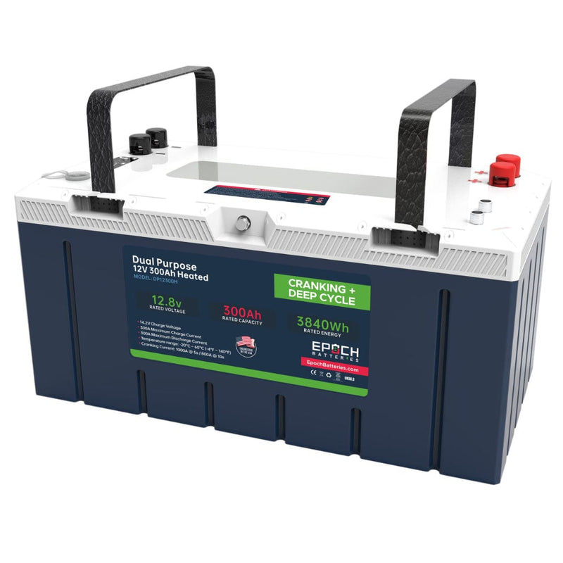Epoch 12V 300Ah LiFePO4 Dual Purpose Battery | 6000 Cycles | IP67 Rated | Internal Heating
