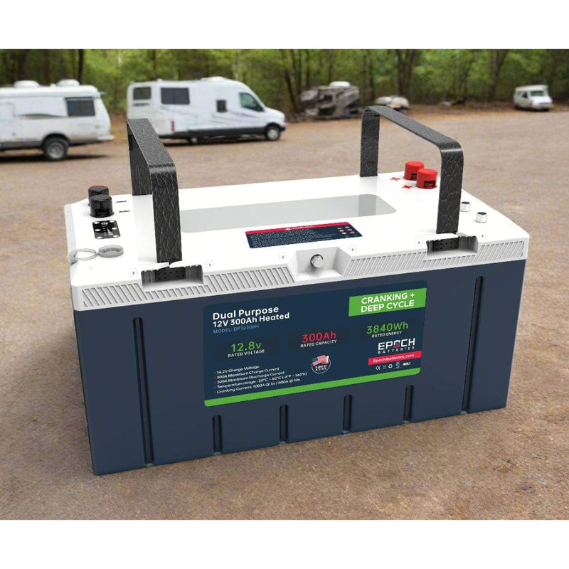 Epoch 12V 300Ah LiFePO4 Dual Purpose Battery | 6000 Cycles | IP67 Rated | Internal Heating