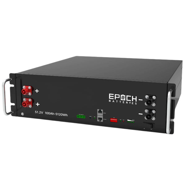 Epoch 48V 100Ah LiFePO4 Server Rack Battery | 5.12kWh | 6000 Cycles | IP20 Rating | Internal Heating